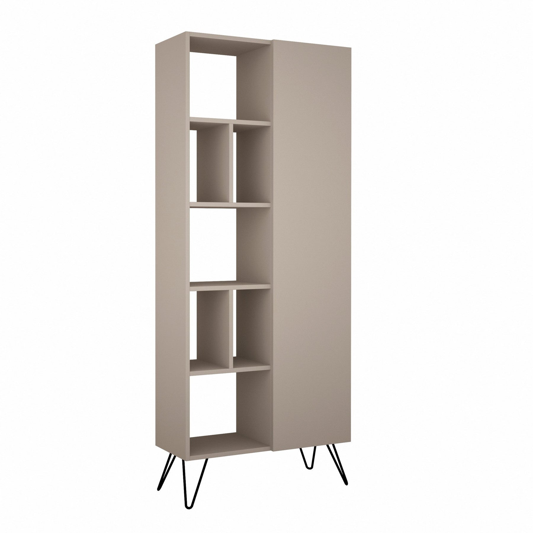 Biblioteca Jedda Bookcase, mocha, PAL melaminat/metal, 79x190x32 cm