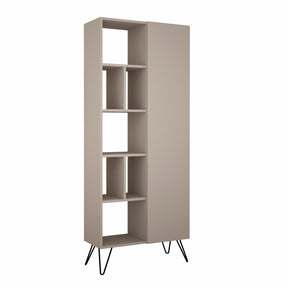 Biblioteca Jedda Bookcase, mocha, PAL melaminat/metal, 79x190x32 cm