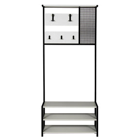 Mobilier hol Nomad Portmanto, alb/negru, PAL/metal, 78x30x182 cm