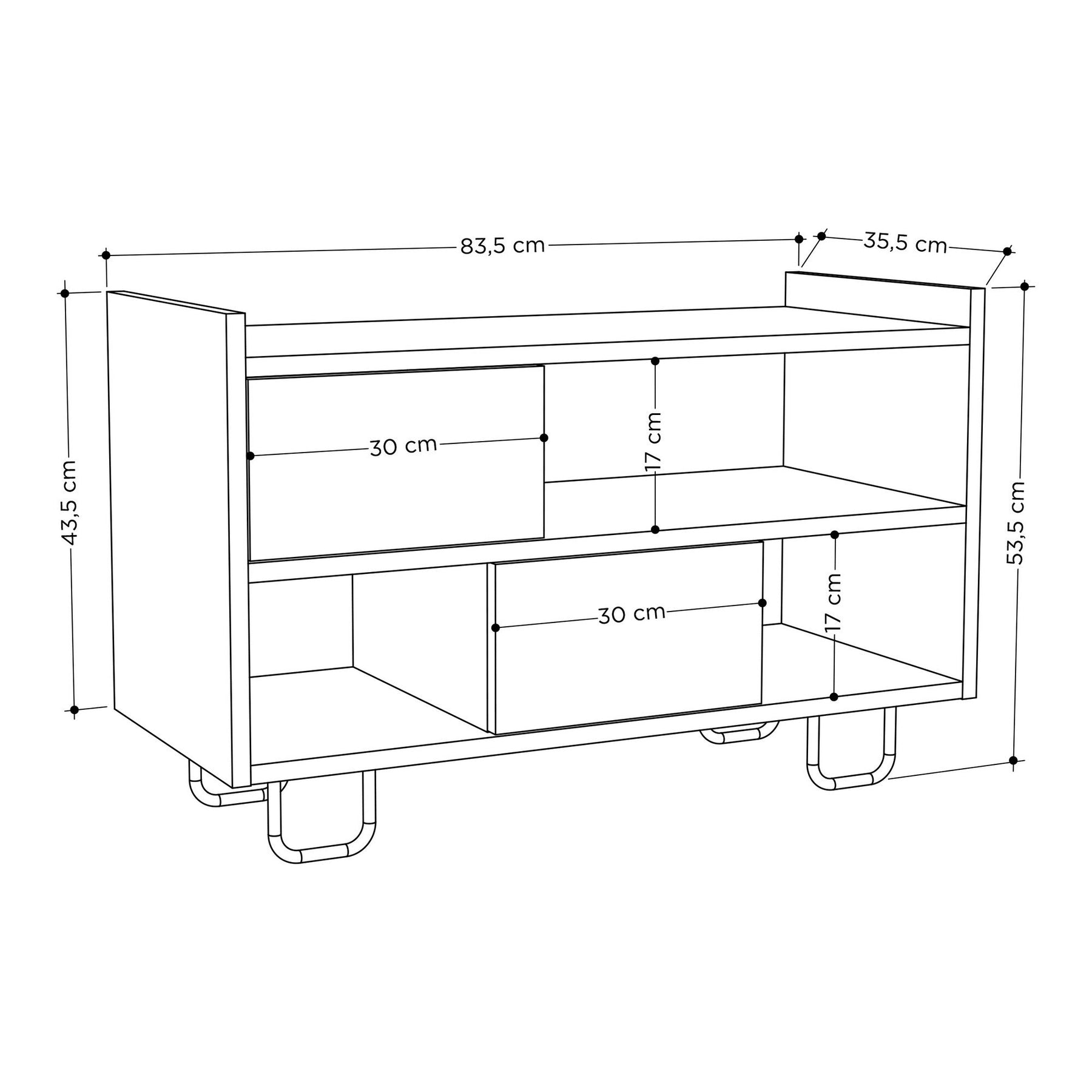 Pantofar Troy, alb, PAL melaminat, 84x36x54 cm