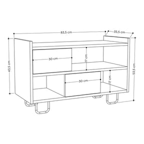 Pantofar Troy, alb, PAL melaminat, 84x36x54 cm