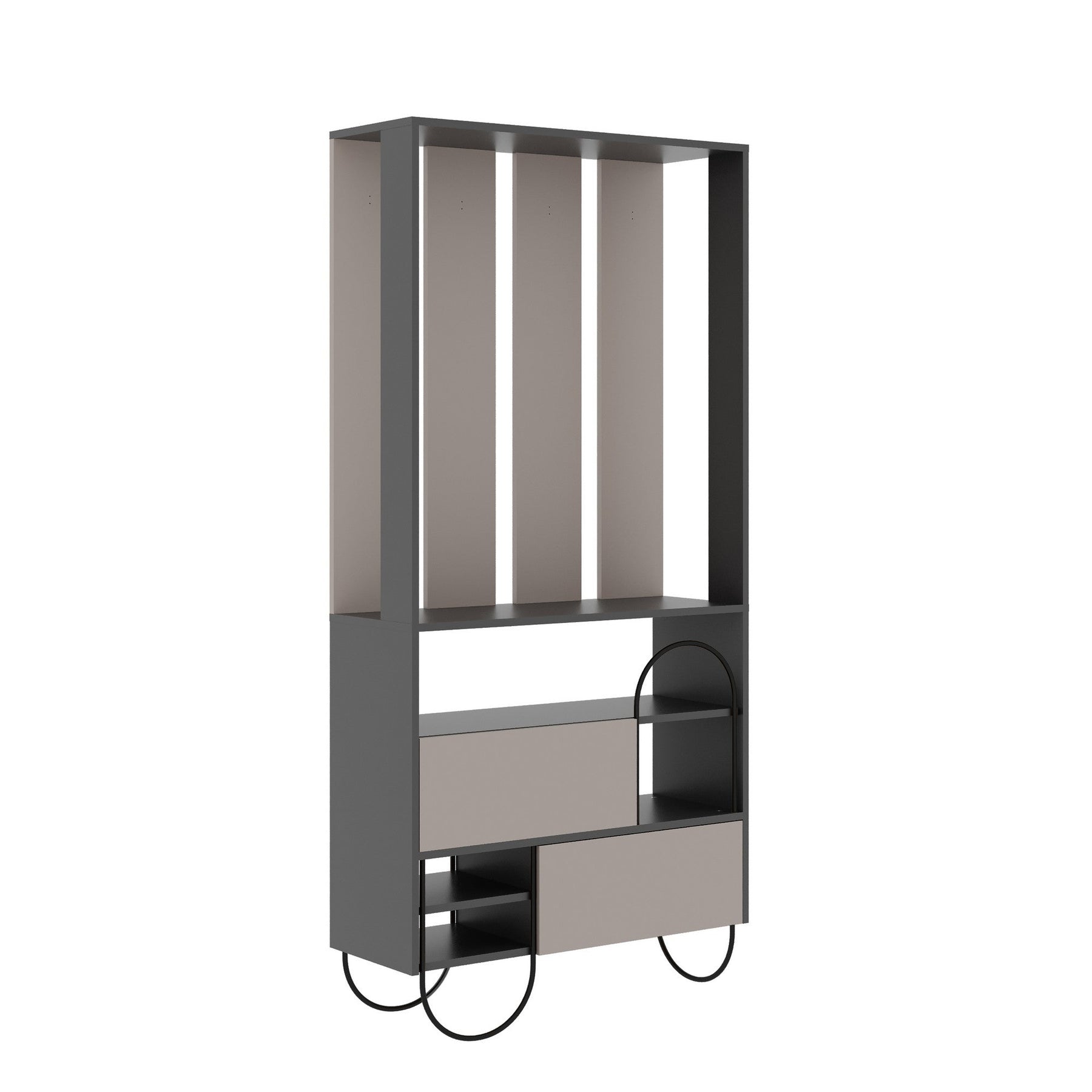 Mobilier hol Norfolk, bej/gri, PAL/metal, 97x35x200 cm