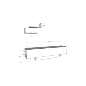 Comoda TV Matera, din PAL melaminat, alun/alb, 150x32x42 cm