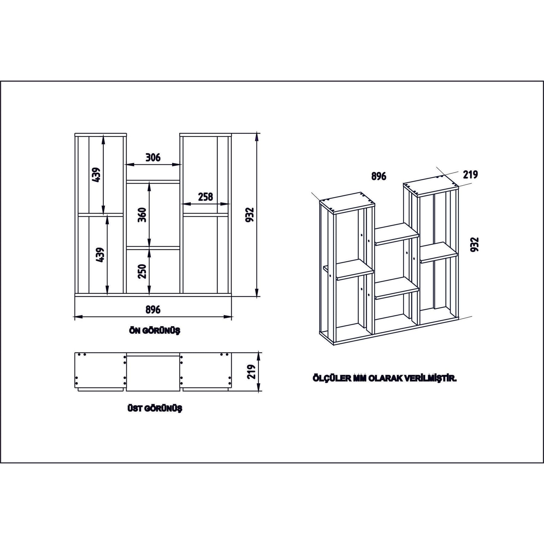 Stand pentru plante Nevada, din PAL melaminat, nuc, 90x22x93 cm