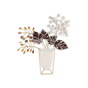 Accesoriu decorativ Flowers, auriu, metal, 47x55 cm