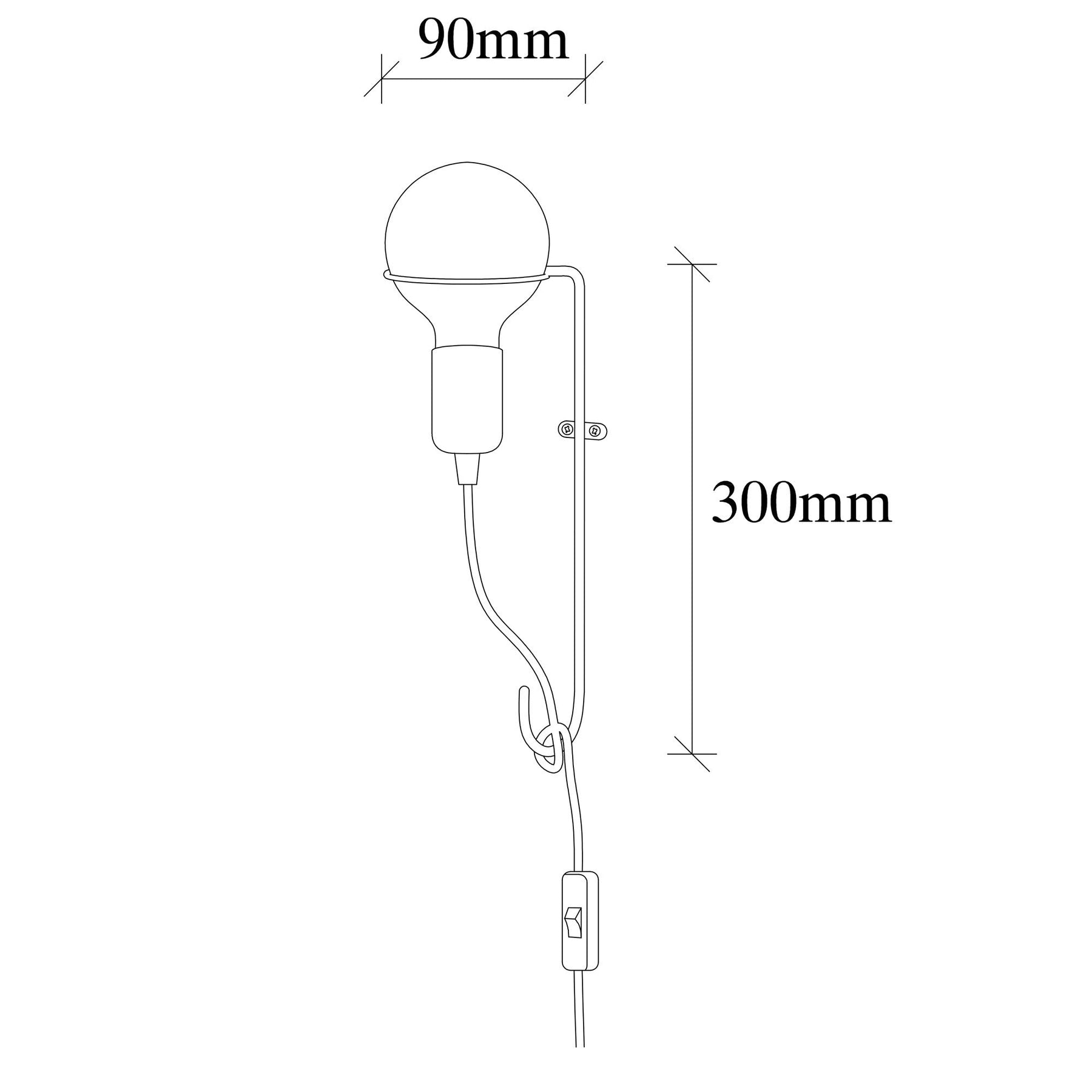 Lampa de perete 3661, maro, metal, 9x15x30 cm