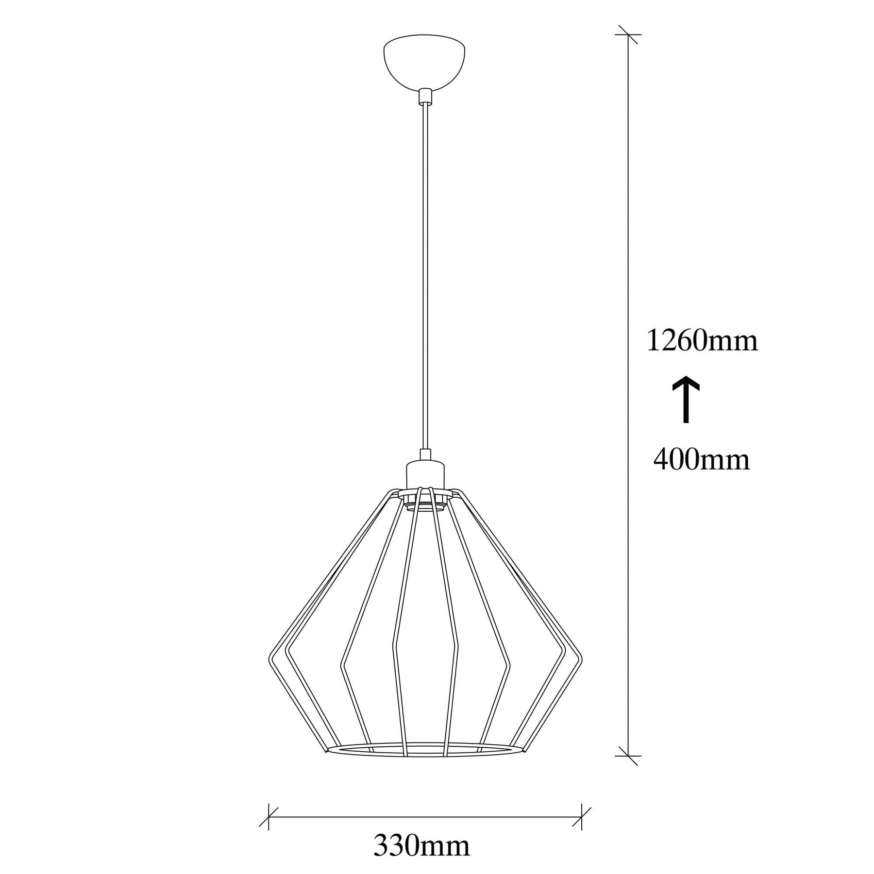 Lustra Maden-4516, negru, metal, 33x126x30 cm