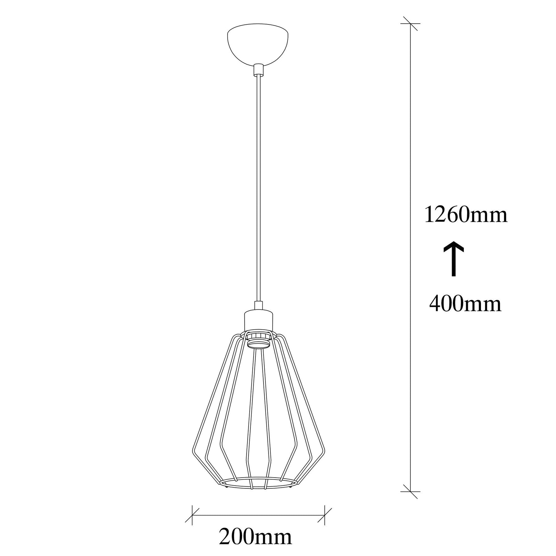 Lustra Kese-4536, negru, metal, 20x126 cm