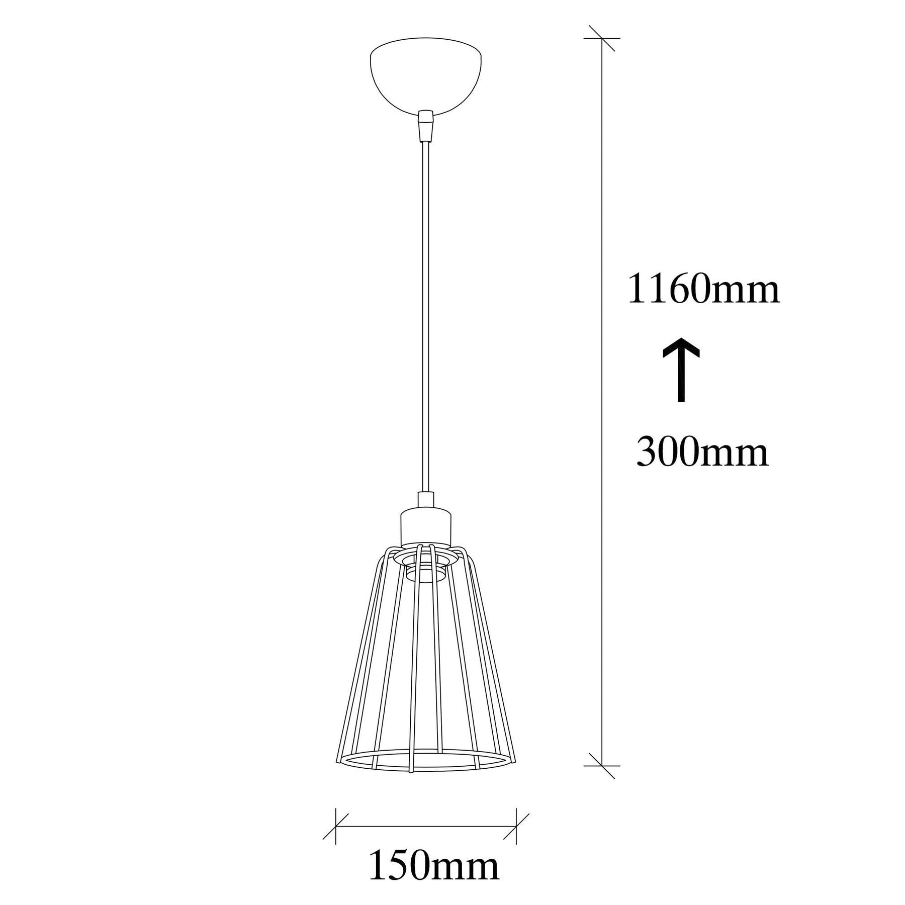 Lustra Tel-6641, negru, metal, 15x116 cm