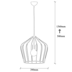 Lustra Fellini-MR-742, negru, metal, 39x136 cm