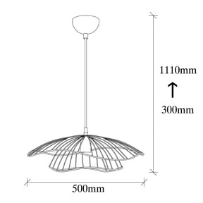 Lustra Tel, 6501, cadru metalic, auriu-roze, 50x111 cm