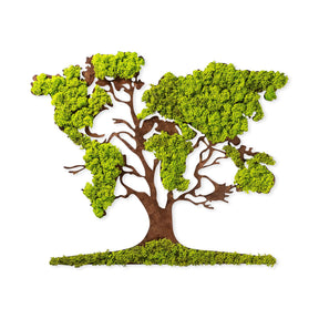 Decoratiune perete Tree 2, verde/maro, muschi, 71x1x59 cm