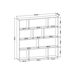 Biblioteca Hodbi, 100% PAL melaminat, alb/stejar, 145x145x25 cm