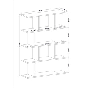 Biblioteca Harmon, stejar/alb, PAL, 90x25x127 cm