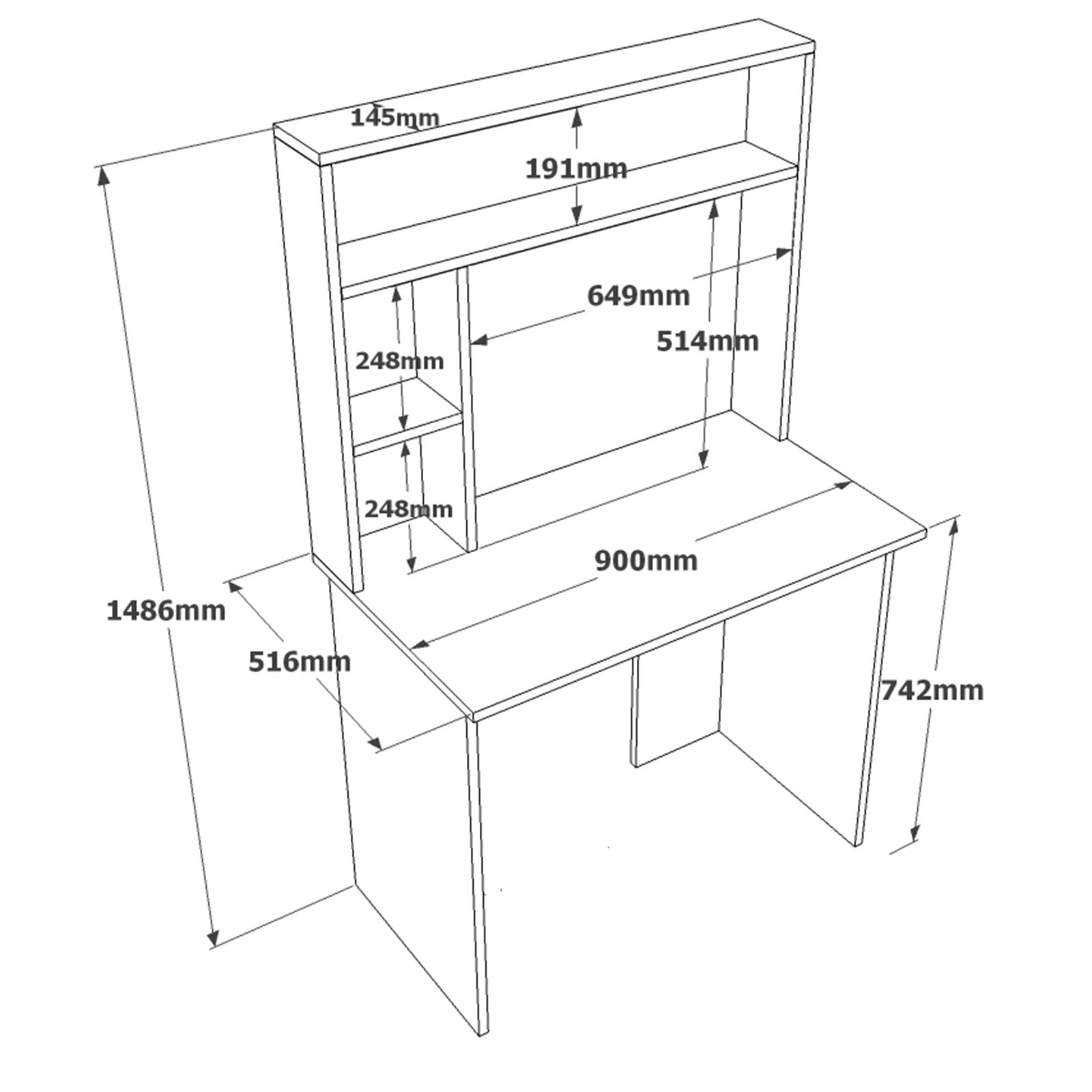 Birou BR2-AW, alb/stejar, PAL, 90x52x149 cm