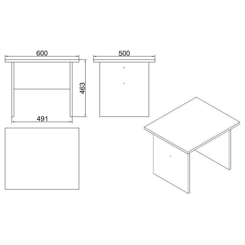 Masuta cafea 956LCS1201, nuc/gri, PAL melaminat, 60x50x46 cm