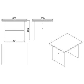 Masuta cafea 956LCS1202, stejar/negru, PAL melaminat, 60x50x46 cm