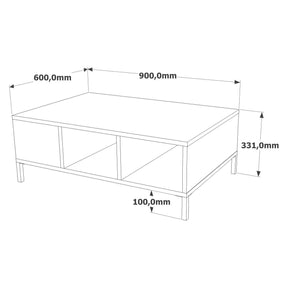 Masuta cafea RL2-AA, gri/stejar, PAL melaminat, 90x60x33 cm