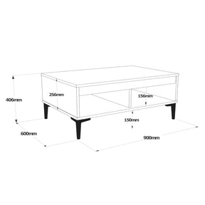 Set comoda TV si masuta cafea AR12-KA, 100% PAL melaminat, stejar/antracit, 140x48x36 cm