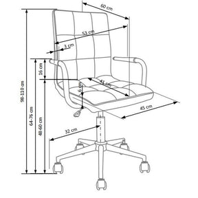 Scaun birou tapitat cu stofa Gonzo 3, 53X60X98/110 CM - ACAJU 