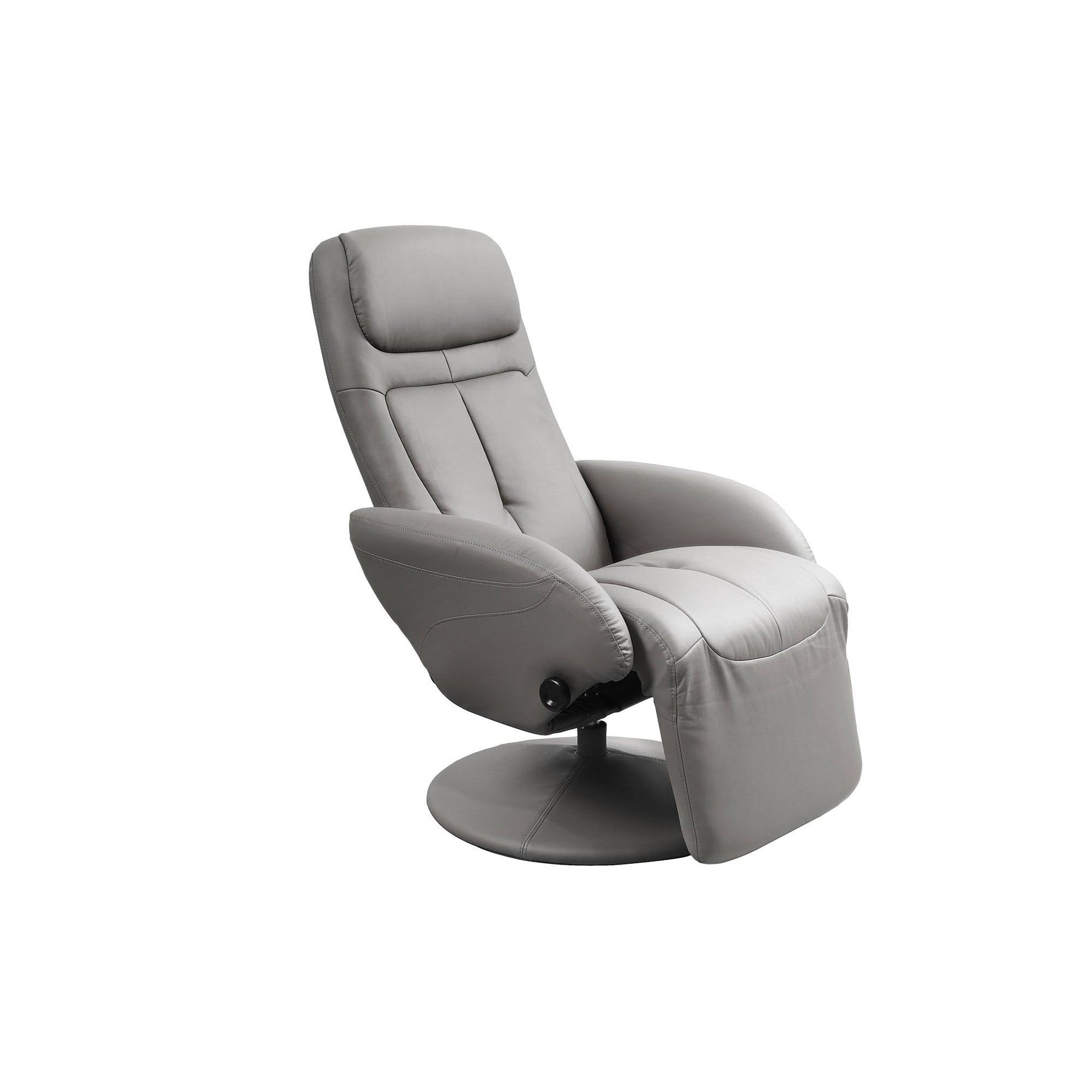 Fotoliu piele cu recliner Optima, gri, 77x139x101 cm