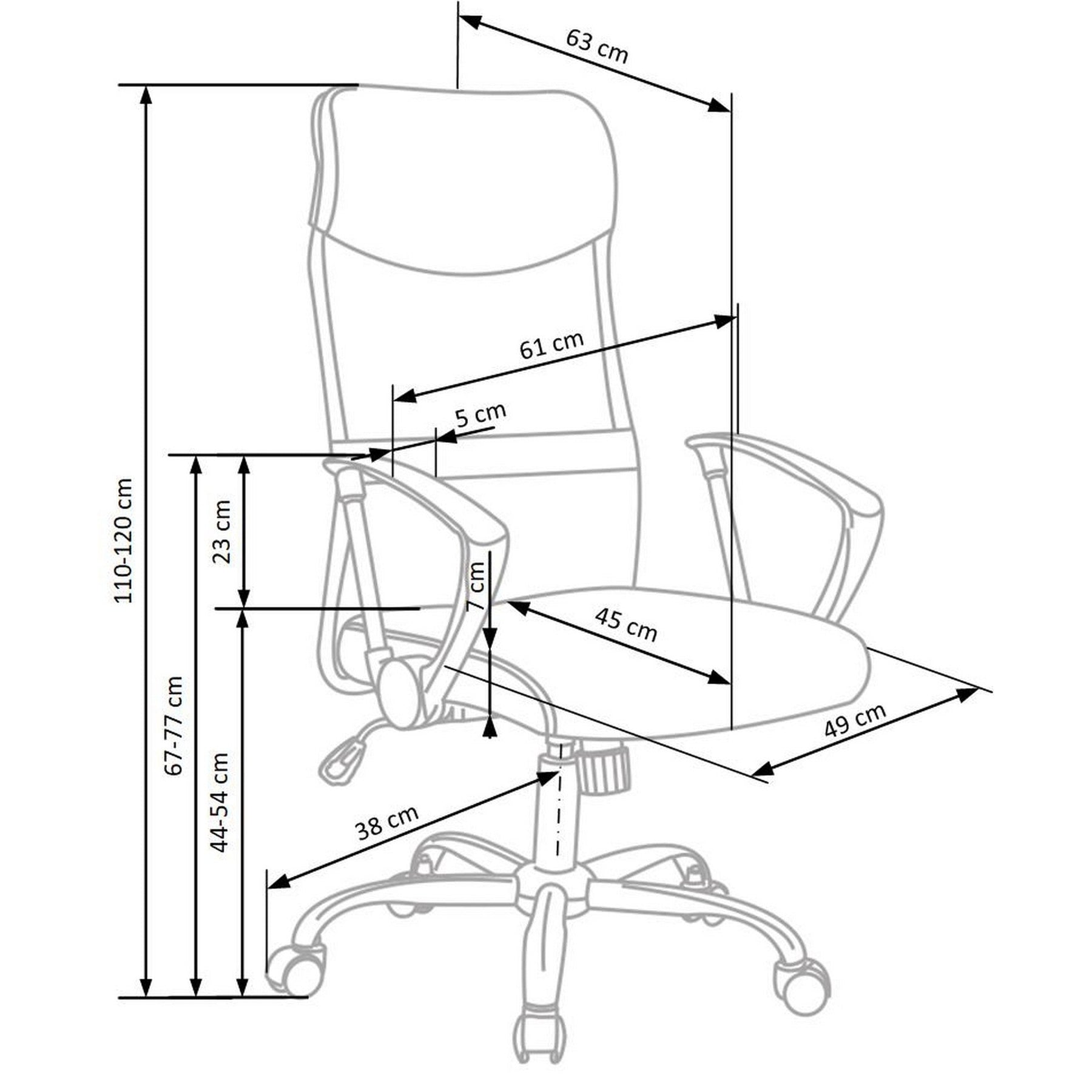 Scaun de birou ergonomic mic Vire, 61X63X110/120 CM